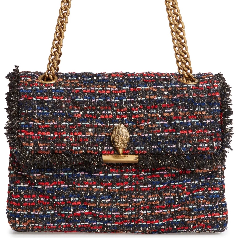Kurt Geiger London Large Kensington Tweed Shoulder Bag